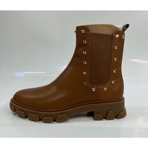 MICHAEL Michael Kors Women's Ridley Studded Lug Sole Chelsea Boots - Luggage 6M - Picture 3 of 10